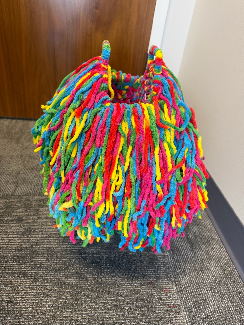 Hand made Colorful Multi-Color Fringe Pom Bag - Picture 3 of 5